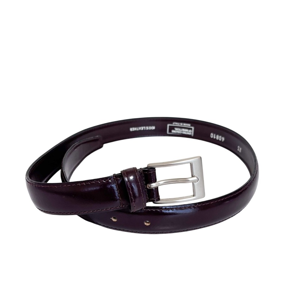 United Colors of Benetton Womens Vintage Leather Belt XS Brown Burgundy Classic